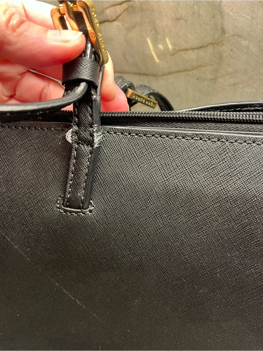 Tory Burch Black Logo-Print Interior Shoulder Bag